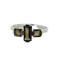 Art Deco smoky quartz ring crafted in sterling silver